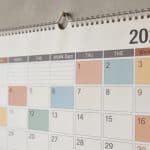 calendrier mural 2024 avec jours travailles surlignes