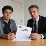 Employe et DRH signant une rupture conventionnelle