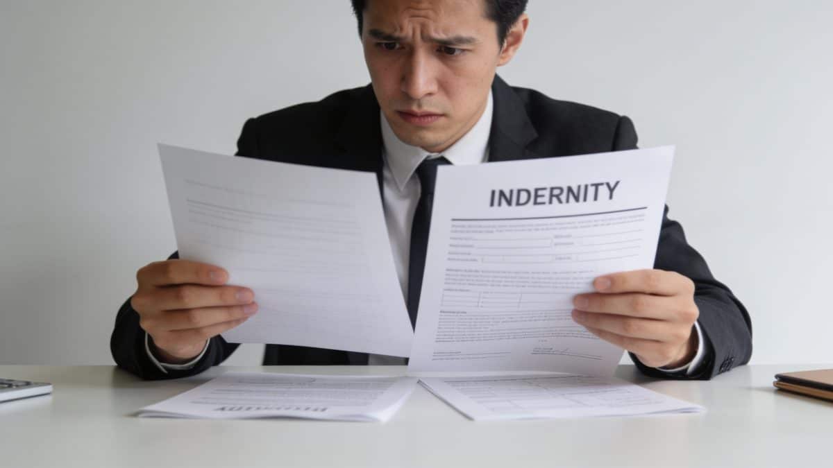 Employe inquiet consulte documents d indemnites sur bureau