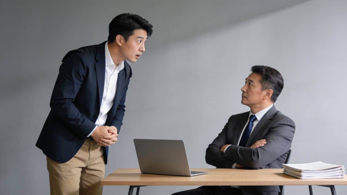 Employe avouant retard a son manager au bureau