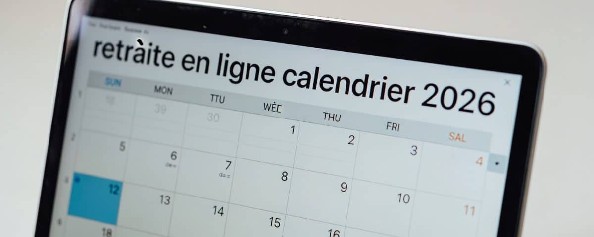 retraite en ligne calendrier 2026 ecran ordinateur
