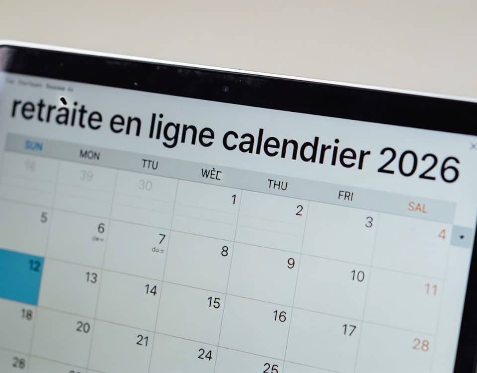 retraite en ligne calendrier 2026 ecran ordinateur