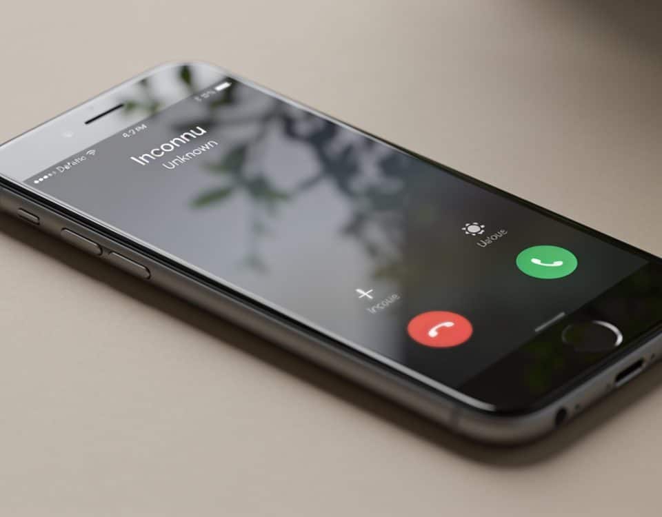 Smartphone affiche appel entrant numero inconnu persistant