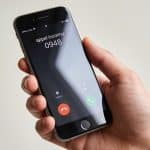 Smartphone en main affichant appel inconnu 0948
