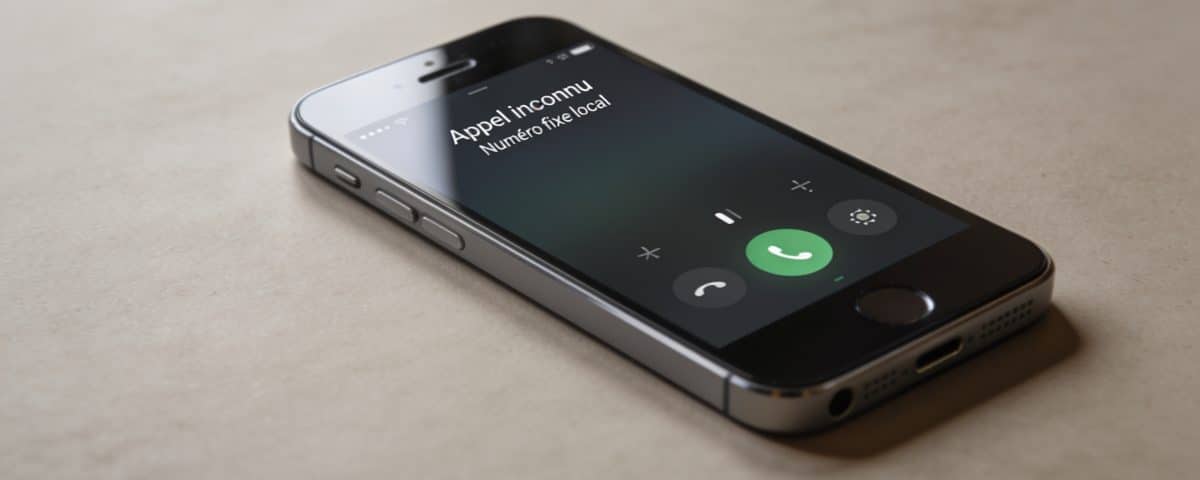 Smartphone affiche appel inconnu numero fixe local