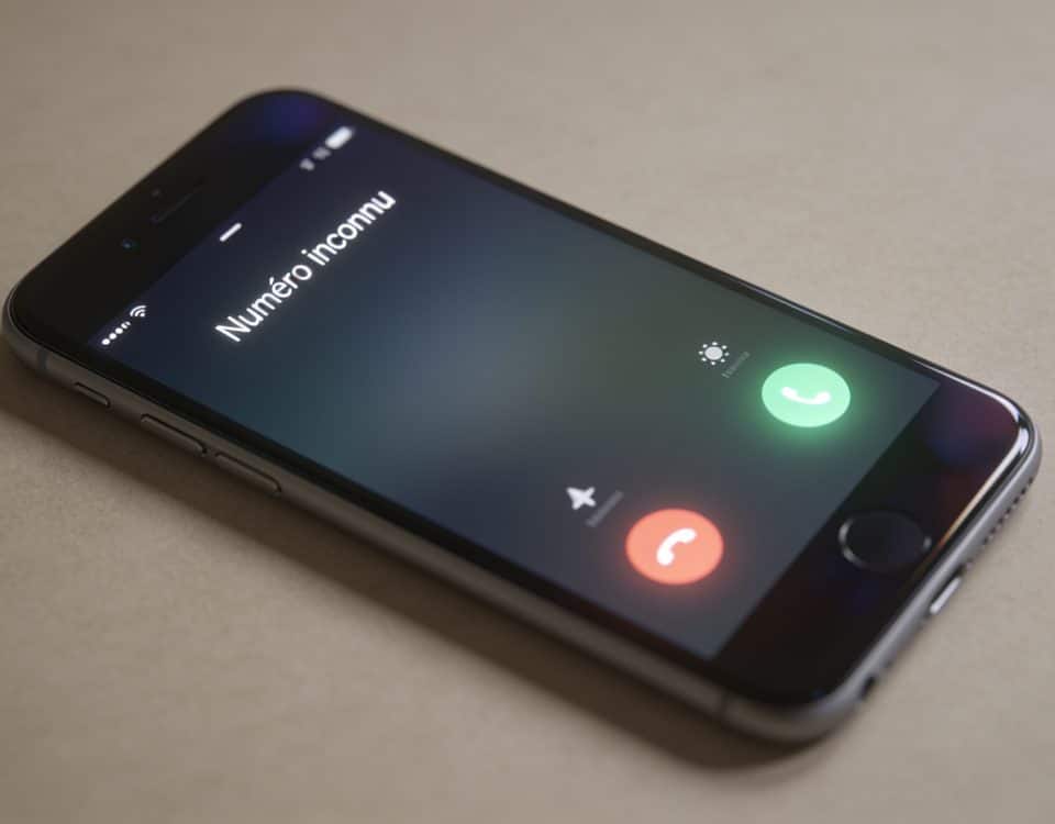 Telephone portable affichant appel entrant numero inconnu